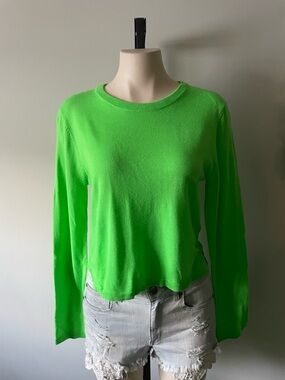 Babaton 100% Merino Wool Nathaniel Sweater Lime Apple Green Size Large NWOT NEW
